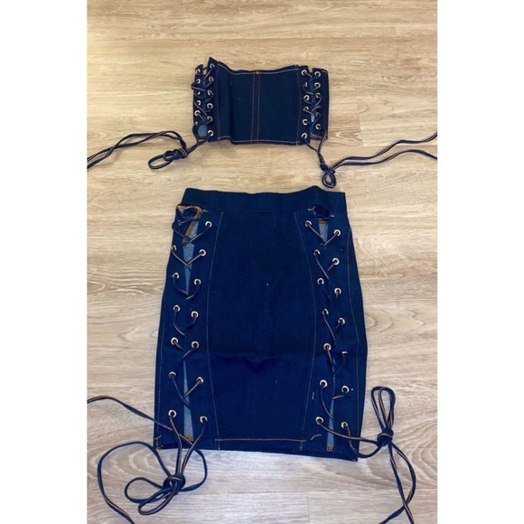 Lace Up Denim - Picture 1 of 5